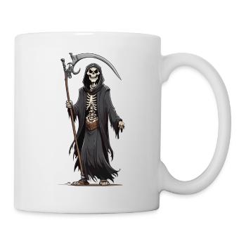 Dessin animé Grim Reaper Halloween squelette d’os - Mug blanc - blanc - Droite
