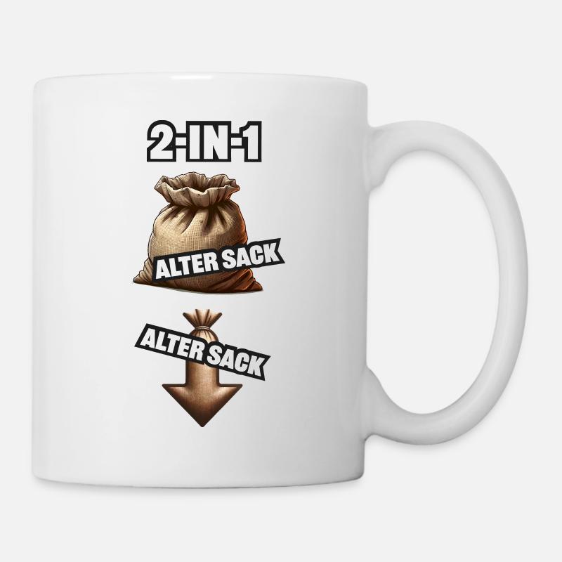 Vieux Sac Blague Ambiguë Gack - Mug blanc - blanc