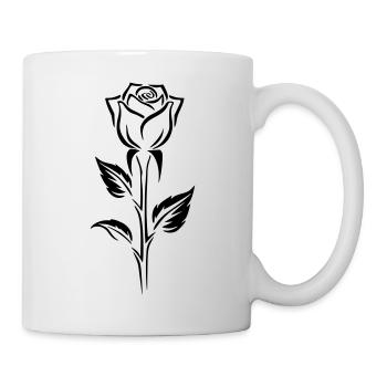Einfaches Rosen-Logo-Design - Tasse - Weiß - Rechts