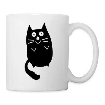Chubby cute black cat - Mug - white - Right