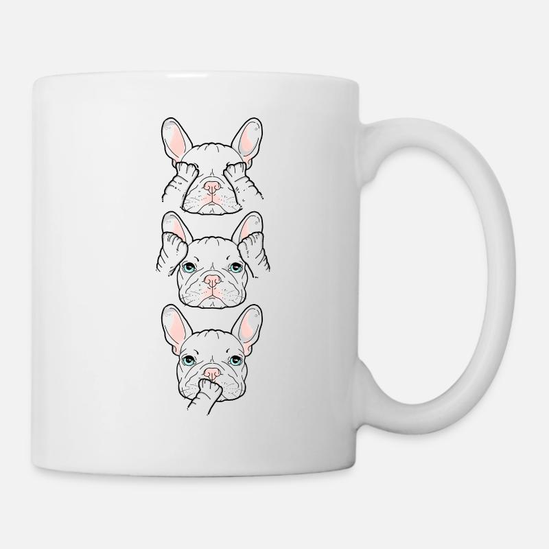 JE NE VOIS RIEN, JE N’ENTENDS RIEN, JE NE DIRAI RIEN - Mug blanc - blanc