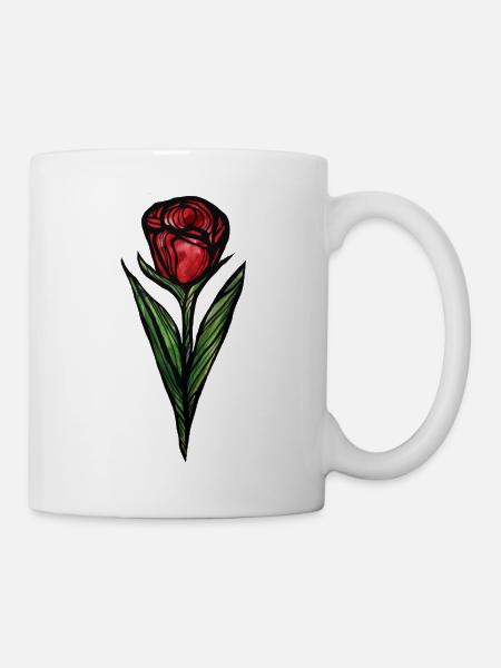 Rose - Tasse - Weiß