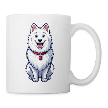 Glücklich grinsender Samojede - Tasse - Weiß - Rechts