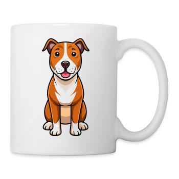 Loyaler Staffordshire Terrier Porträt - Tasse - Weiß - Rechts