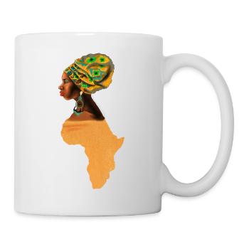 Proud African Woman with Africa Map, African Pride - Mug - white - Right