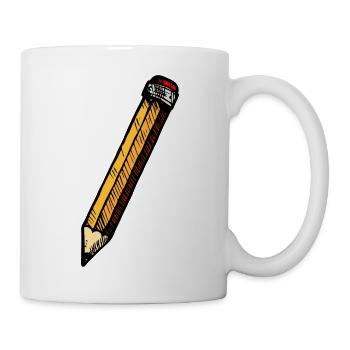 Croquis au crayon dessiné à la main - Mug blanc - blanc - Droite