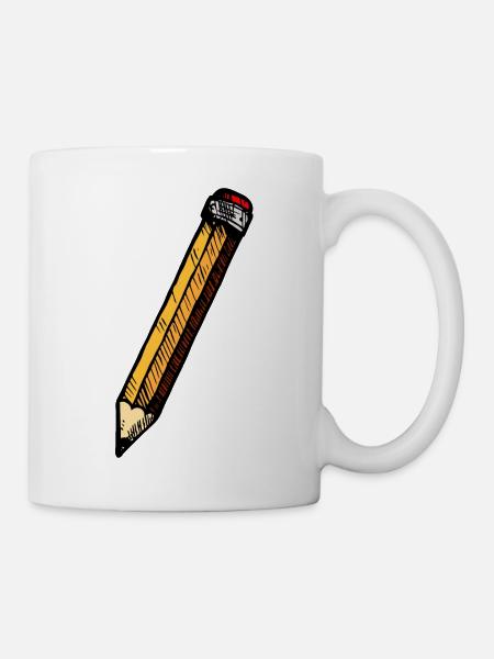 Croquis au crayon dessiné à la main - Mug blanc - blanc