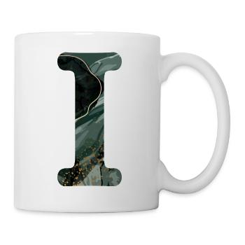 Lettre i marbré vert - Mug blanc - blanc - Droite