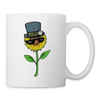 Sonnenblume Sonnenbrille lustige Bilder witzig - Tasse - Weiß - Rechts