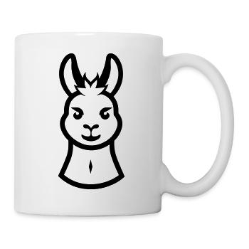 Alpaka-Lama - Tasse - Weiß - Rechts