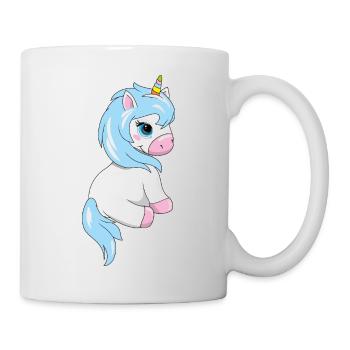 Shy cute baby unicorn - Mug - white - Right