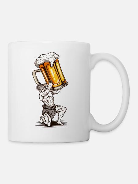 Bier-Statue - Tasse - Weiß