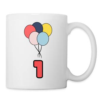1. 1 Jahr. 1. JAHRESTAG. 1-JÄHRIGES JUBILÄUM - Tasse - Weiß - Rechts
