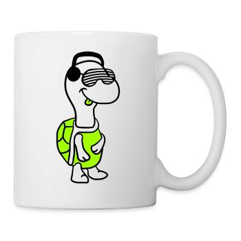 mignon cool DJ tortue fête club musique amusant - Mug blanc - blanc - Droite