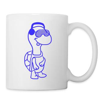 mignon cool DJ tortue fête club musique amusant - Mug blanc - blanc - Droite