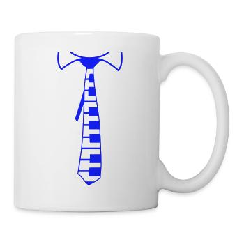 Suit Tie Piano Instrument Keys Music Fun - Mug - white - Right