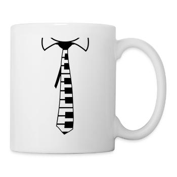 Suit Tie Piano Instrument Keys Music Fun - Mug - white - Right