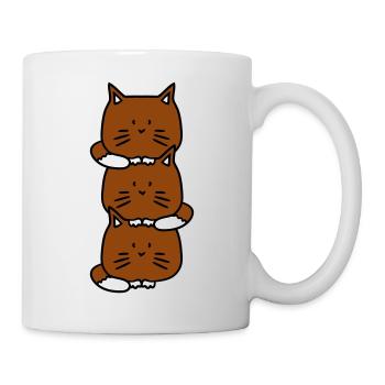 3 chats mignons l’un sur l’autre tour trois amis équipe - Mug blanc - blanc - Droite