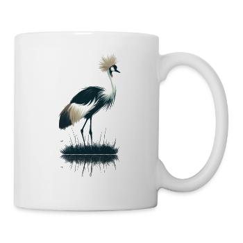 Grue couronnée - Mug blanc - blanc - Droite