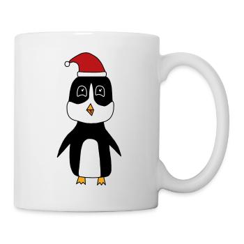 Penguin celebrates Christmas - Mug - white - Right
