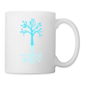 Blue Tree Forest Tree Shadow Cool Silhouette - Mug - white - Right