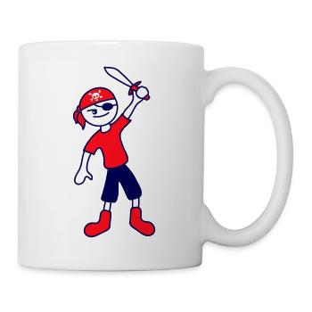 Lustiger Pirat Säbel Kind Süß Kopftuch Kleinkind - Tasse - Weiß - Rechts