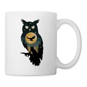 Niedliche Eule als Zauberer für einen Eulen Fans - Tasse - Weiß - Rechts