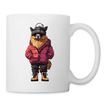 Alpaka Llama Lustig Winter - Tasse - Weiß - Rechts