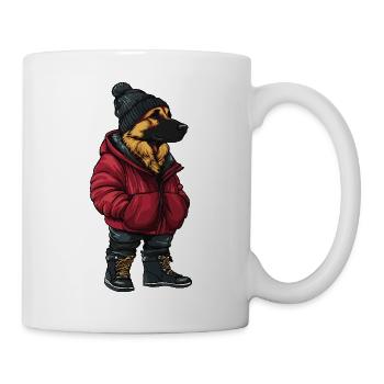German Shepherd Funny Winter - Mug - white - Right