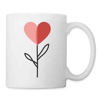 Einfache Blume - Tasse - Weiß - Rechts