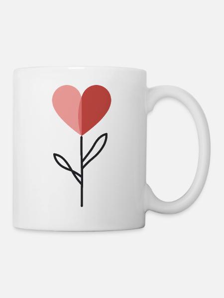 Einfache Blume - Tasse - Weiß