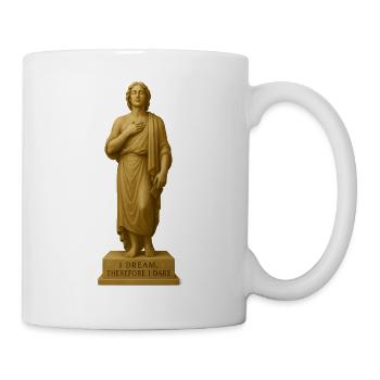 Meditative Statue mit inspirierendem Zitat - Tasse - Weiß - Rechts