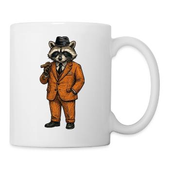 Raccoon Gentleman with Cigar - Mug - white - Right