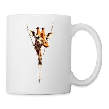Stilisierte Giraffe mit Reißverschluss - Tasse - Weiß - Rechts