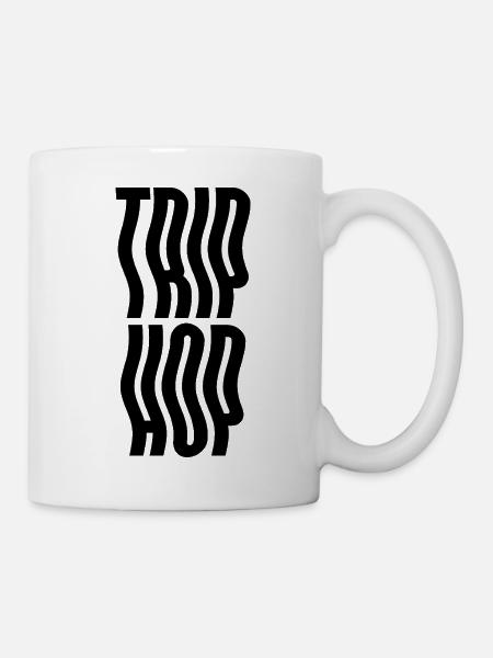 Trip Hop Geometrisches Strichkunst-Design - Tasse - Weiß
