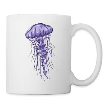 Purple Jellyfish Illustration  - Tasse - Weiß - Rechts