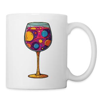 Wine glass symbol colorful - Mug - white - Right