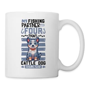 La pêche et le bouvier australien - Mug blanc - blanc - Droite