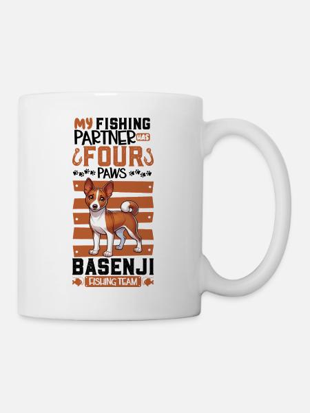 Angeln und Basenji - Tasse - Weiß