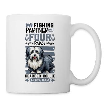Pêche et Bearded Collie - Mug blanc - blanc - Droite