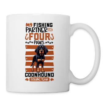 Chien de pêche et chien noir et feu pour la chasse au raton laveur - Mug blanc - blanc - Droite