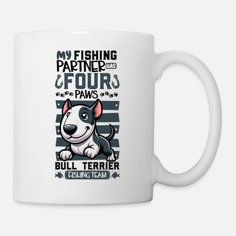 Fishing and Bull Terriers - Mug - white