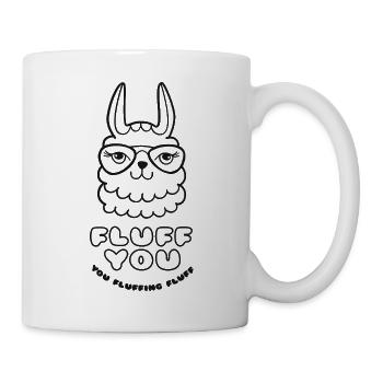 Fluff you, you fluffing fluff lustiger Lama-Spruch - Tasse - Weiß - Rechts