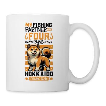 Pêche et Hovawart - Mug blanc - blanc - Droite