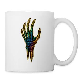 Regenbogen Knochenhand HALLOWEEN 🎃 - Tasse - Weiß - Rechts