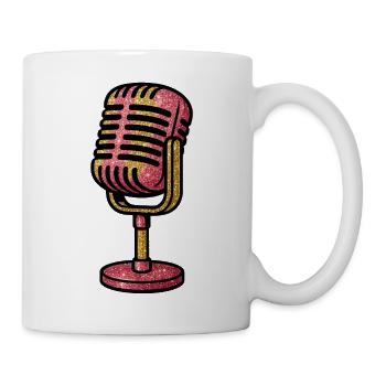 Glitzerndes Mikrofon-Design - Tasse - Weiß - Rechts