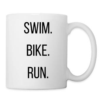 Swim - Bike - Run Triathlon Design - Tasse - Weiß - Rechts