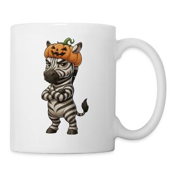 Grimmiges Zebra Halloween Schmollen Arme - Tasse - Weiß - Rechts