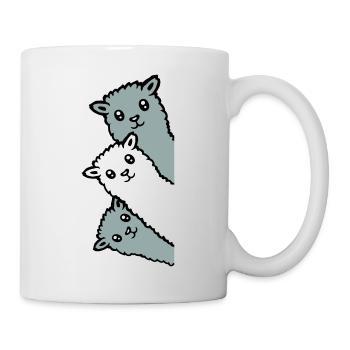 3 Alpagas Lamas Regardant Curieux Têtes D’animaux Joie - Mug blanc - blanc - Droite