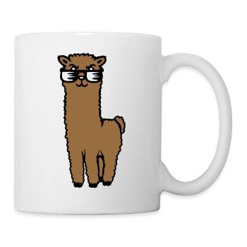 Alpaga Lama Lunettes de Soleil Smart Drôle Cool Animal - Mug blanc - blanc - Droite